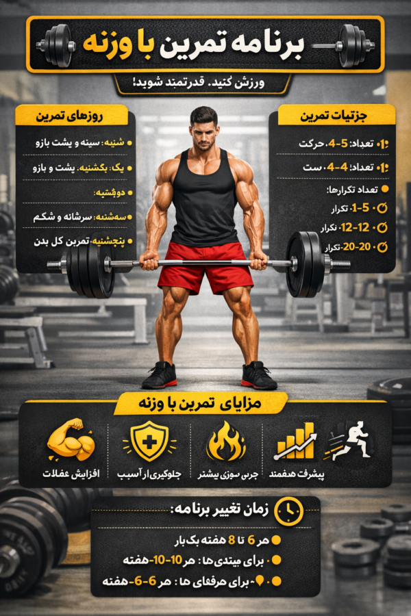طراحی برنامه تمرینی کار با وزنه